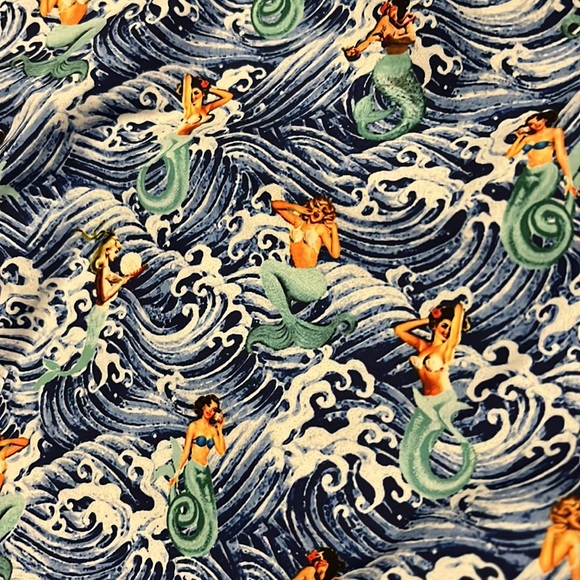 Peter Millar Men’s Blue Green Mermaid Print Swim Trunk Gemma size L - Picture 4 of 12